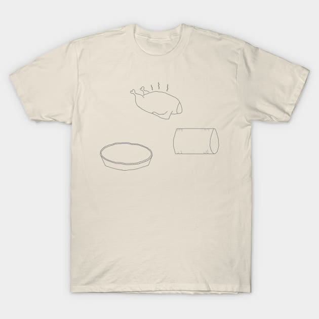 Sketchy Thanksgiving Basics T-Shirt by LochNestFarm